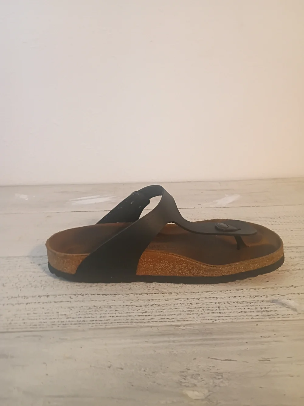 Birkenstock Gizeh Birko-Flor Black Slide Sandals